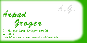 arpad groger business card
